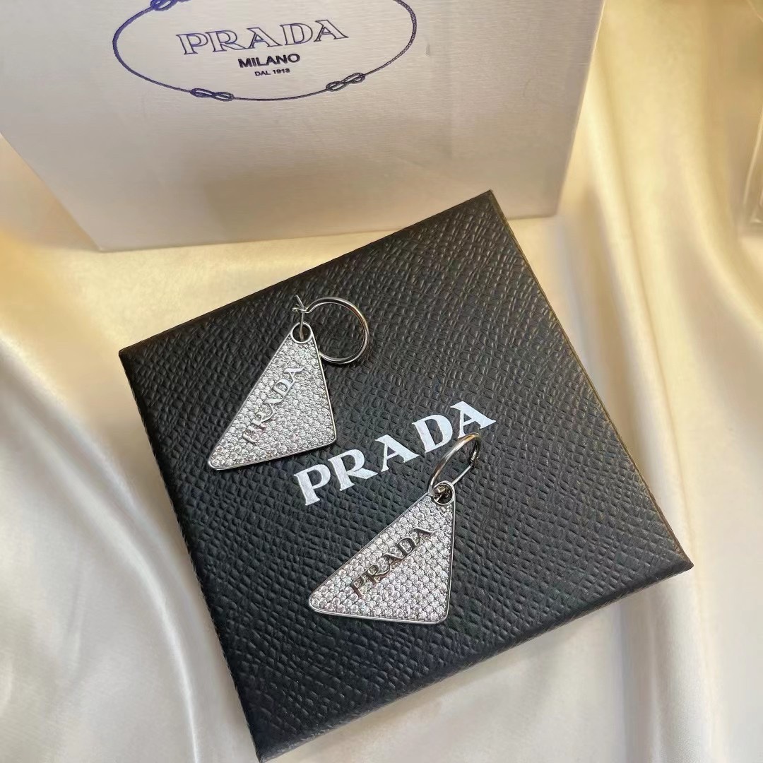 Prada Crystal Logo Jewels Earring - DesignerGu