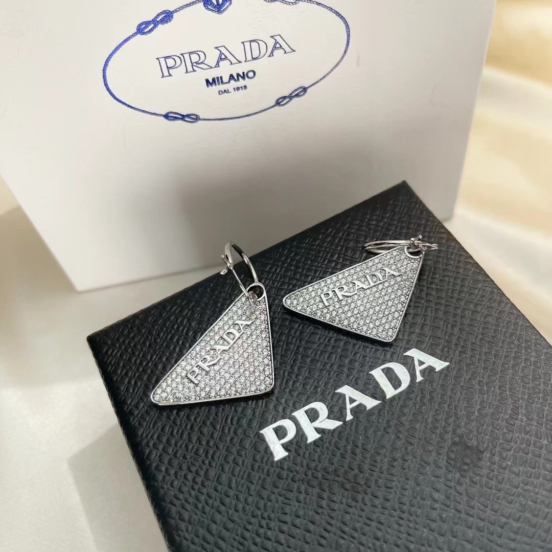 Prada Crystal Logo Jewels Earring - DesignerGu