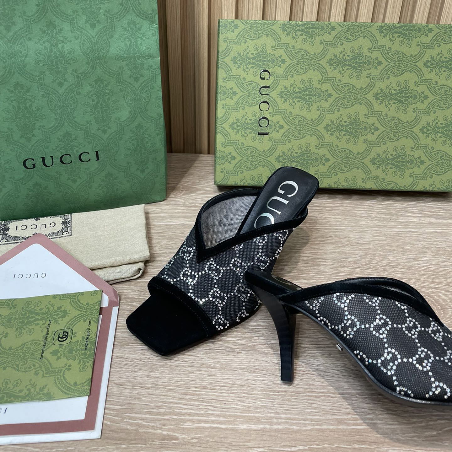 Gucci Women's GG Sandal With Heel Height Of 7.5cm - DesignerGu