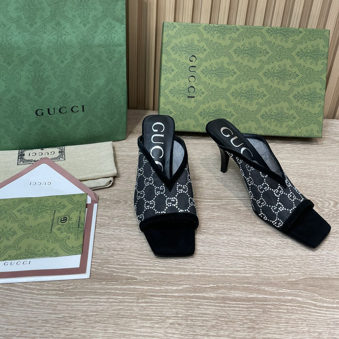 Gucci Women's GG Sandal With Heel Height Of 7.5cm - DesignerGu