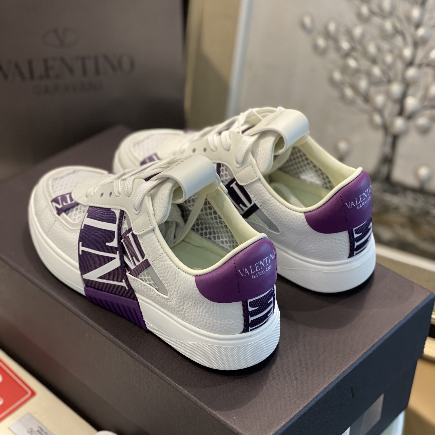 Valenti Low-Top Calfskin And Mesh VL7N Sneaker With Bands - DesignerGu