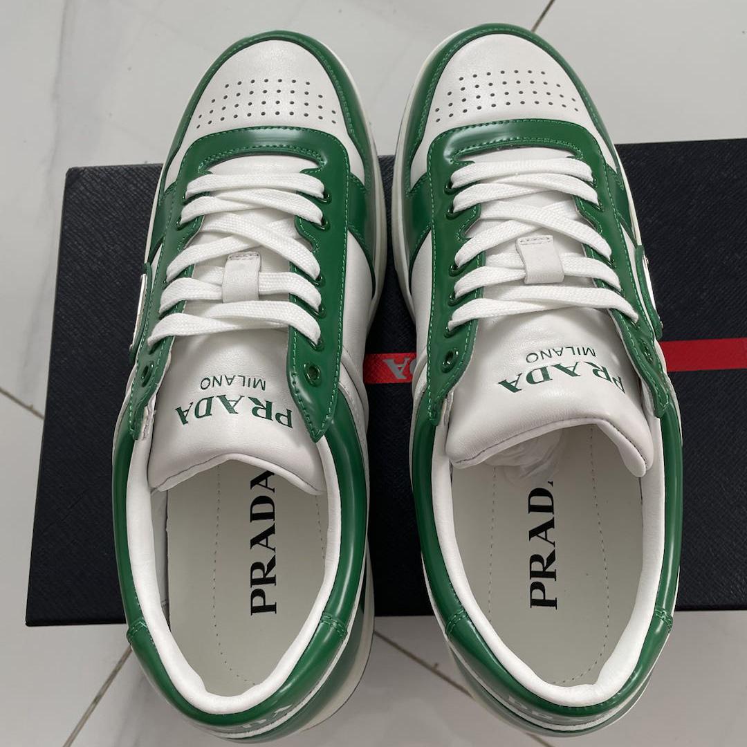 Prada Downtown Leather Sneakers - DesignerGu