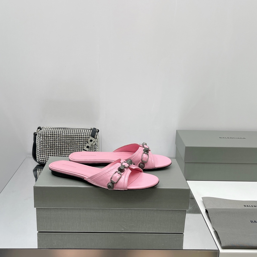 Balenciaga Cagole Sandal In Pink Arena Lambskin - DesignerGu