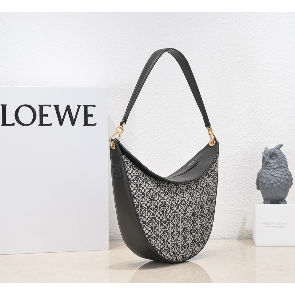 Loewe Luna Bag In Anagram Jacquard And Classic Calfskin(29.5-27-8cm) - DesignerGu