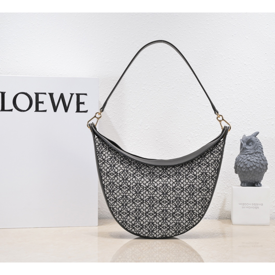 Loewe Luna Bag In Anagram Jacquard And Classic Calfskin(29.5-27-8cm) - DesignerGu