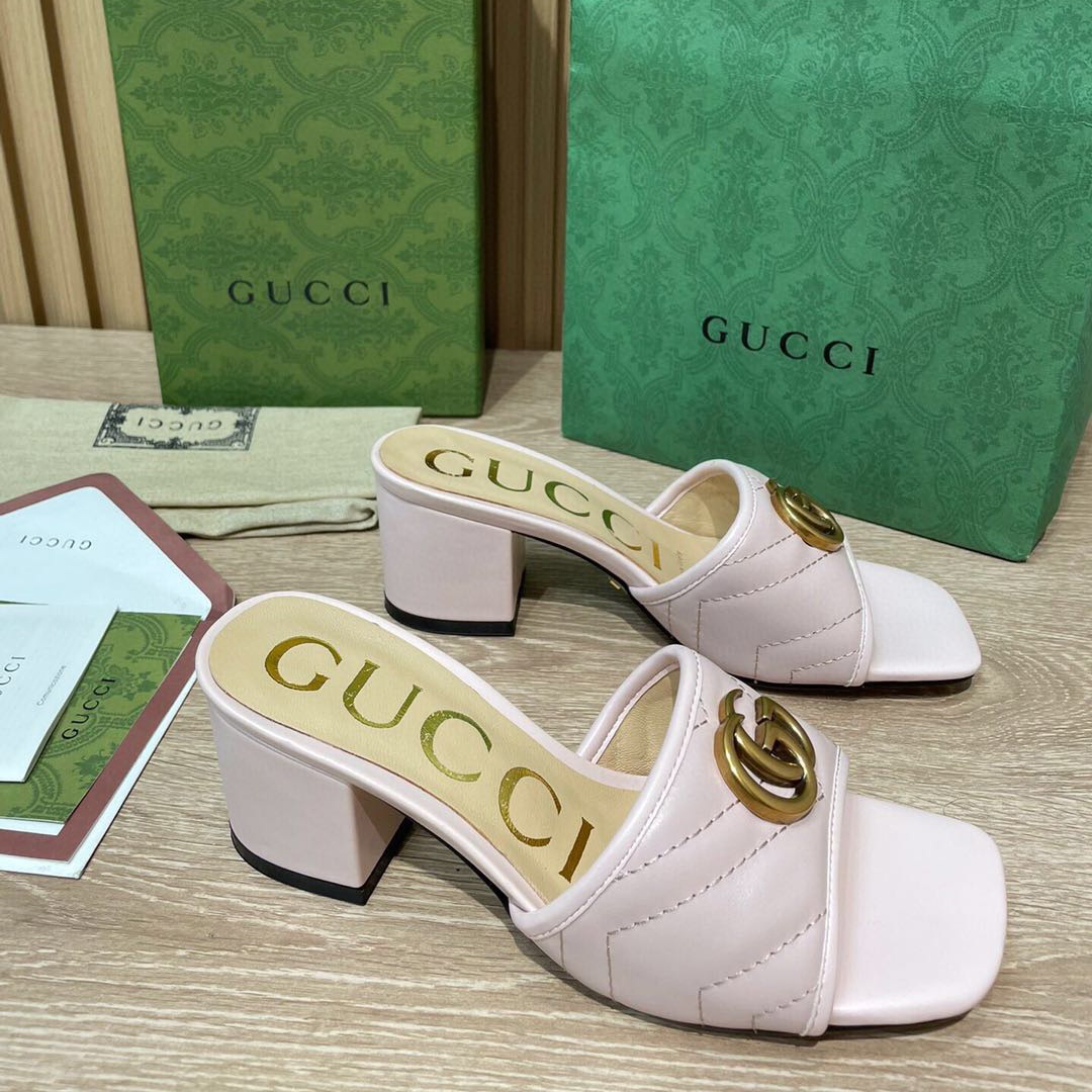 Gucci Women's Double G Slide Sandal  - DesignerGu