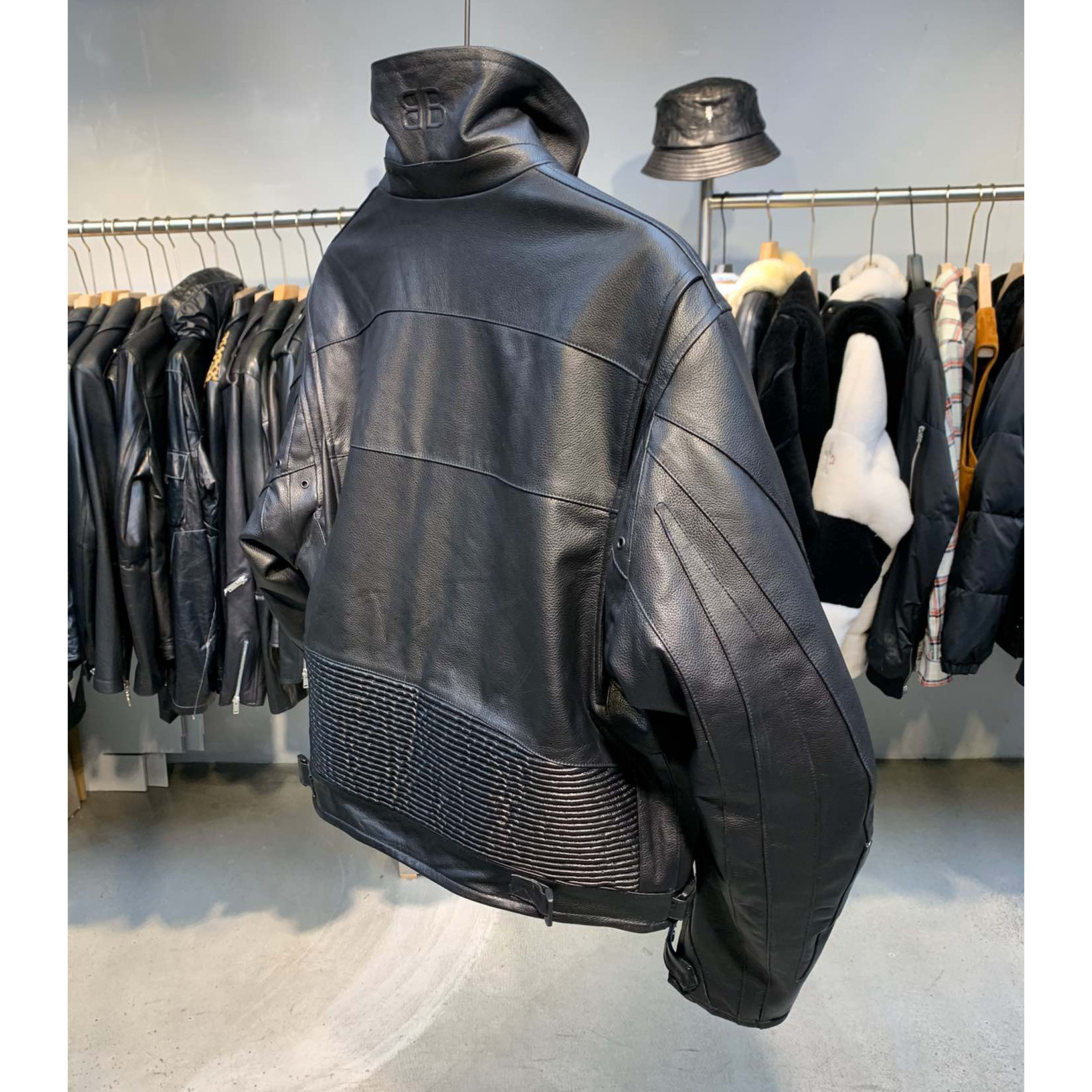 Balenciaga Upcycled Biker Jacket In Black Calfskin - DesignerGu