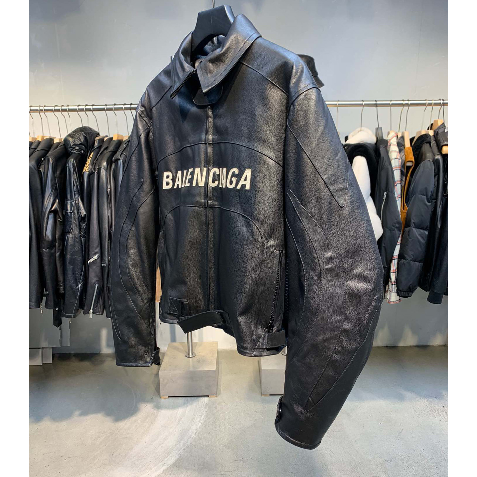 Balenciaga Upcycled Biker Jacket In Black Calfskin - DesignerGu