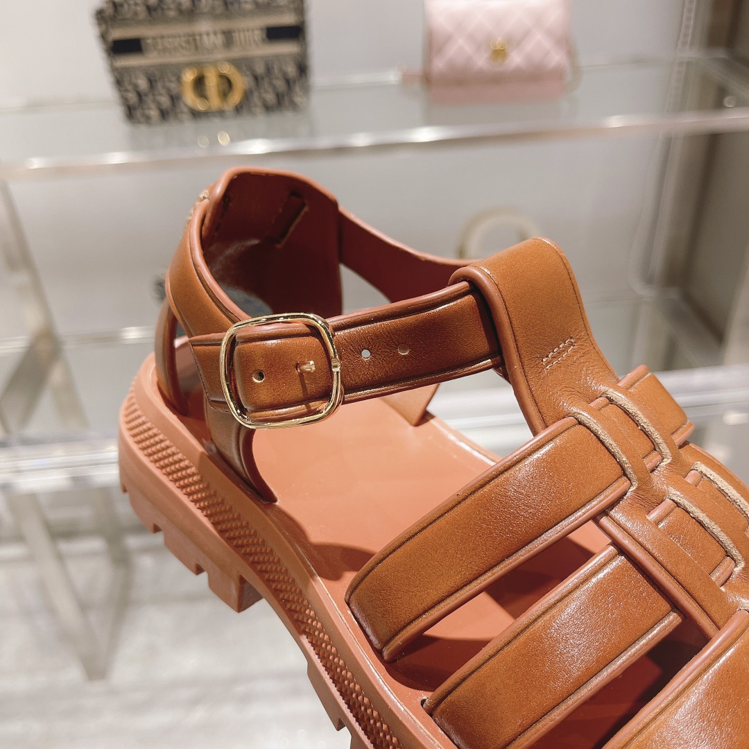 Celine Clea Chunky Sandal  In Calfskin - DesignerGu