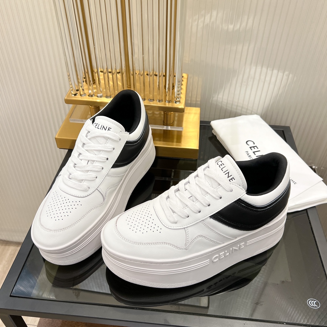 Celine Block Sneakers With Wedge Outsole In Clafskin    - DesignerGu