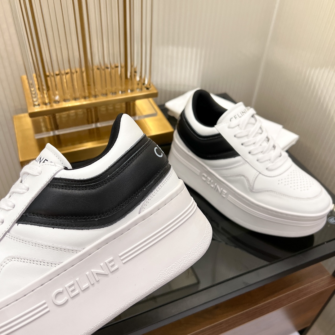 Celine Block Sneakers With Wedge Outsole In Clafskin    - DesignerGu