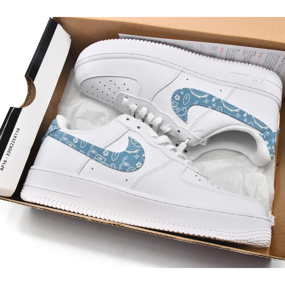 Nike Air Force 1 Low Blue Paisley Sneaker   DH4406-100 - DesignerGu