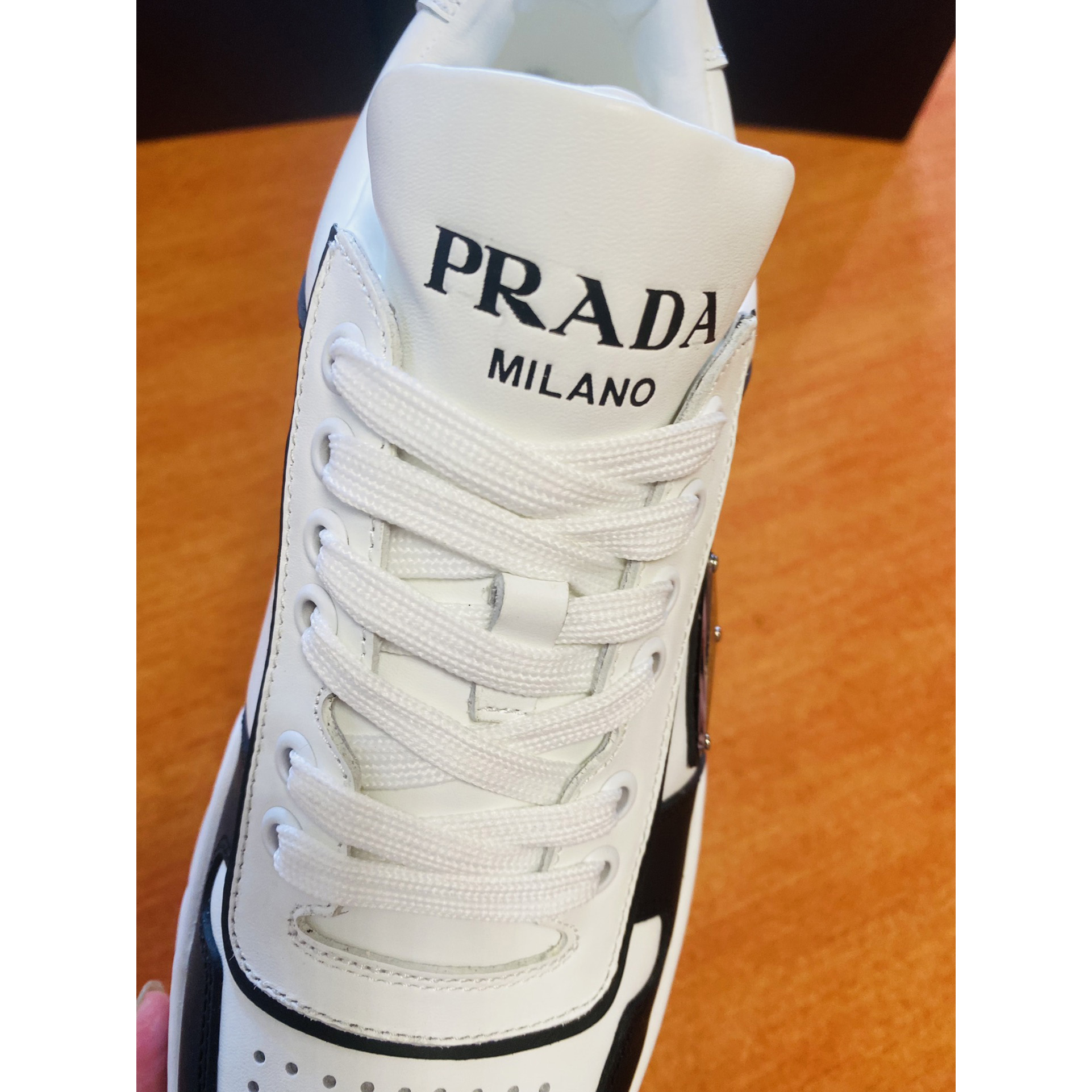 Prada Leather Sneakers - DesignerGu