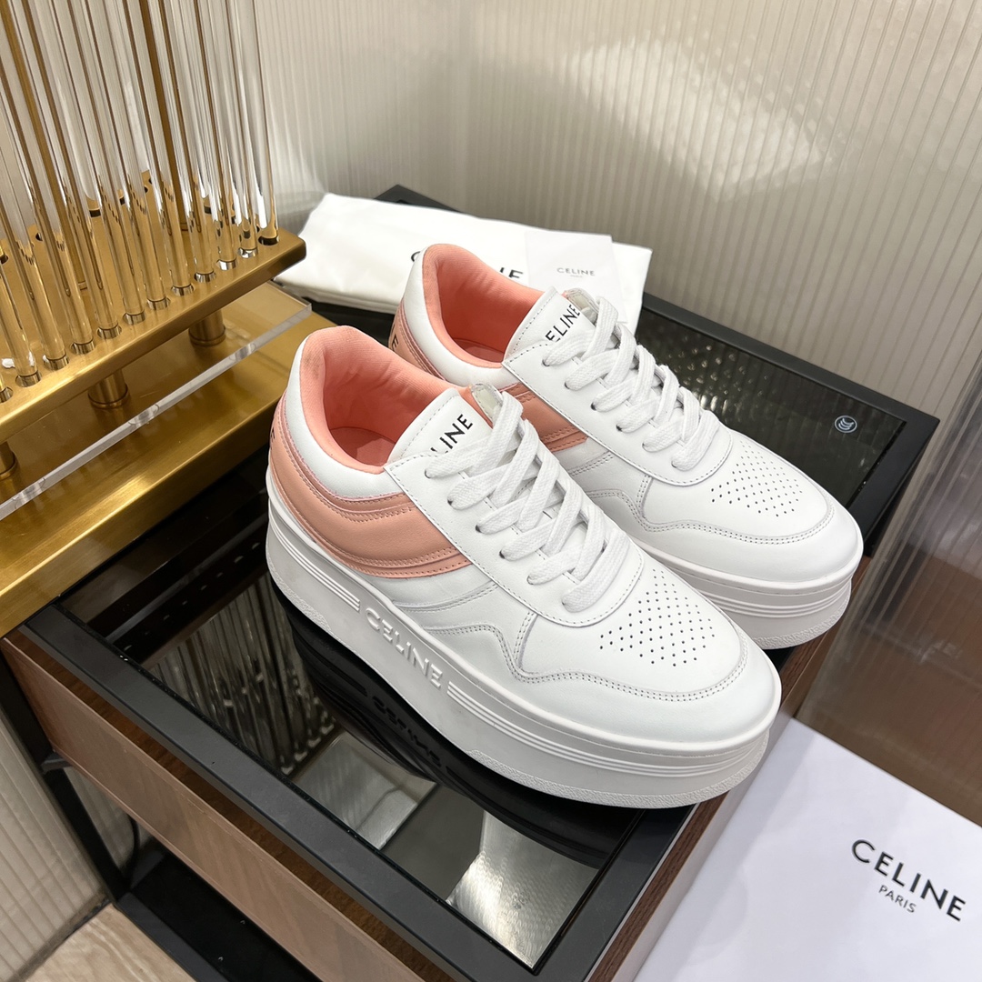 Celine Block Sneakers With Wedge Outsole In Clafskin    - DesignerGu