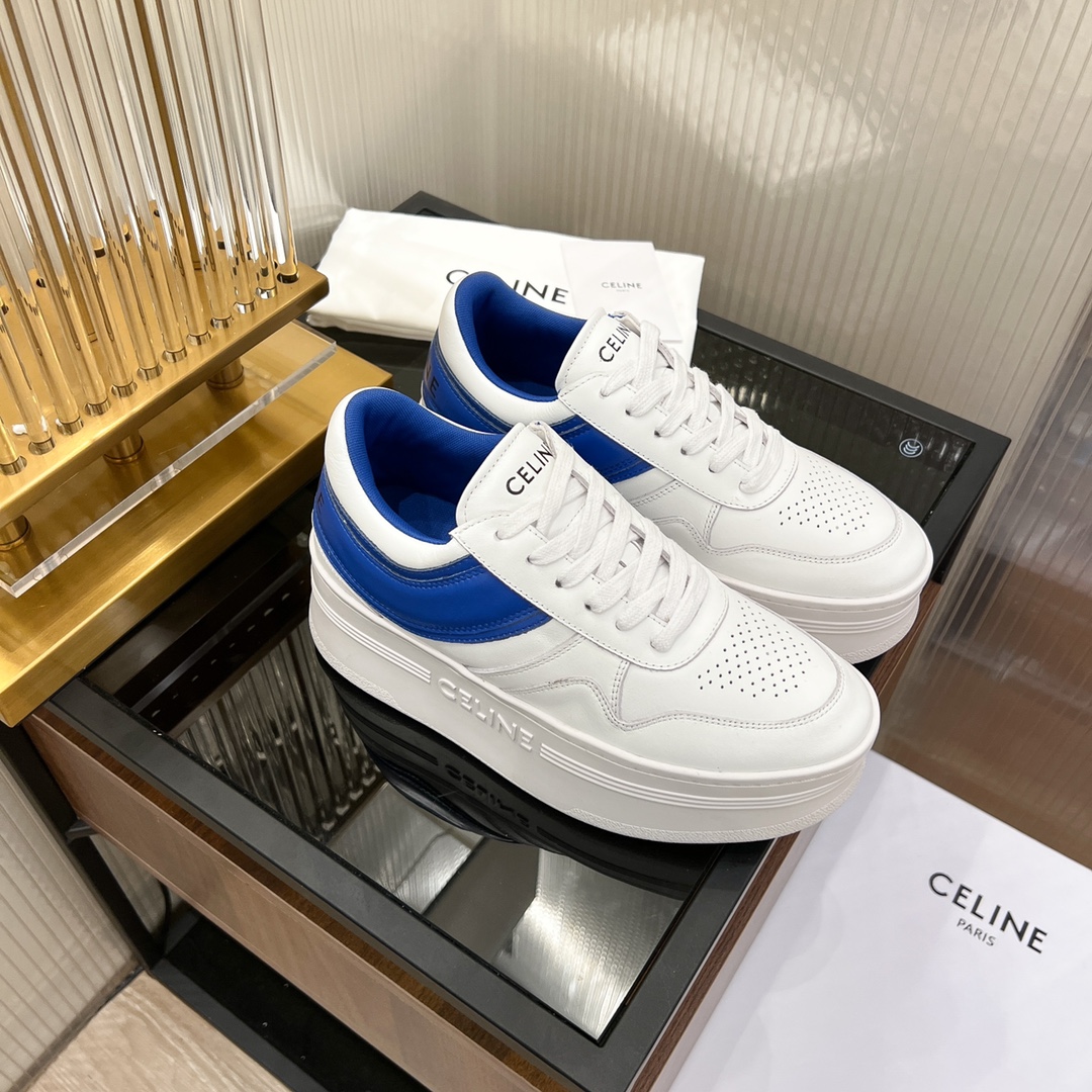 Celine Block Sneakers With Wedge Outsole In Clafskin    - DesignerGu