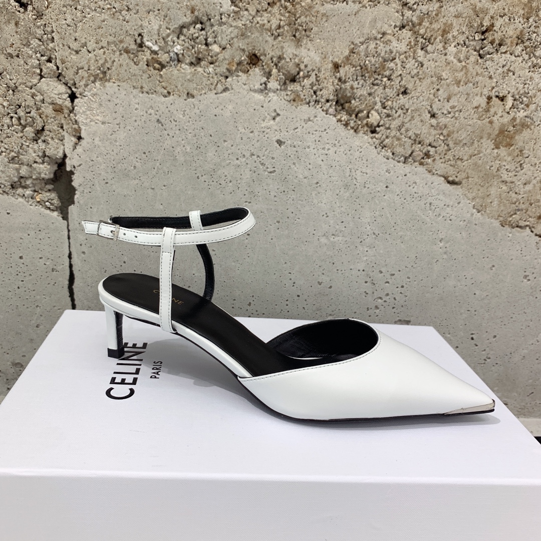 Celine Kitten With Metal Toe In Calfskin - DesignerGu