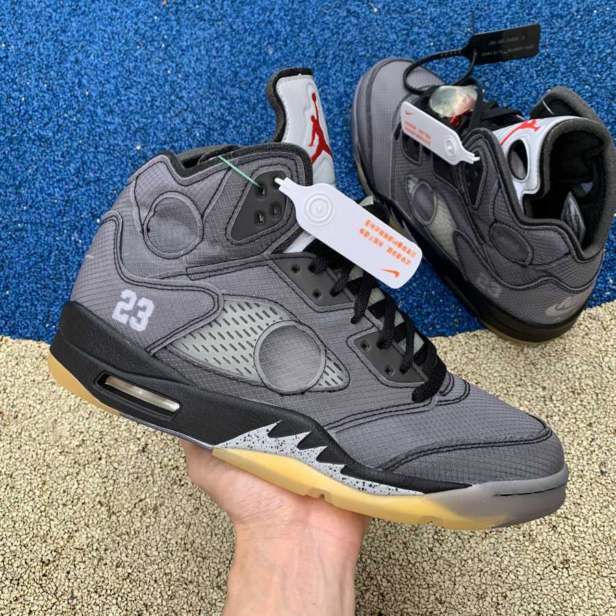 Air Jordan 5 AJ5 x Off-White OW Sneakers      CT8480-001  - DesignerGu