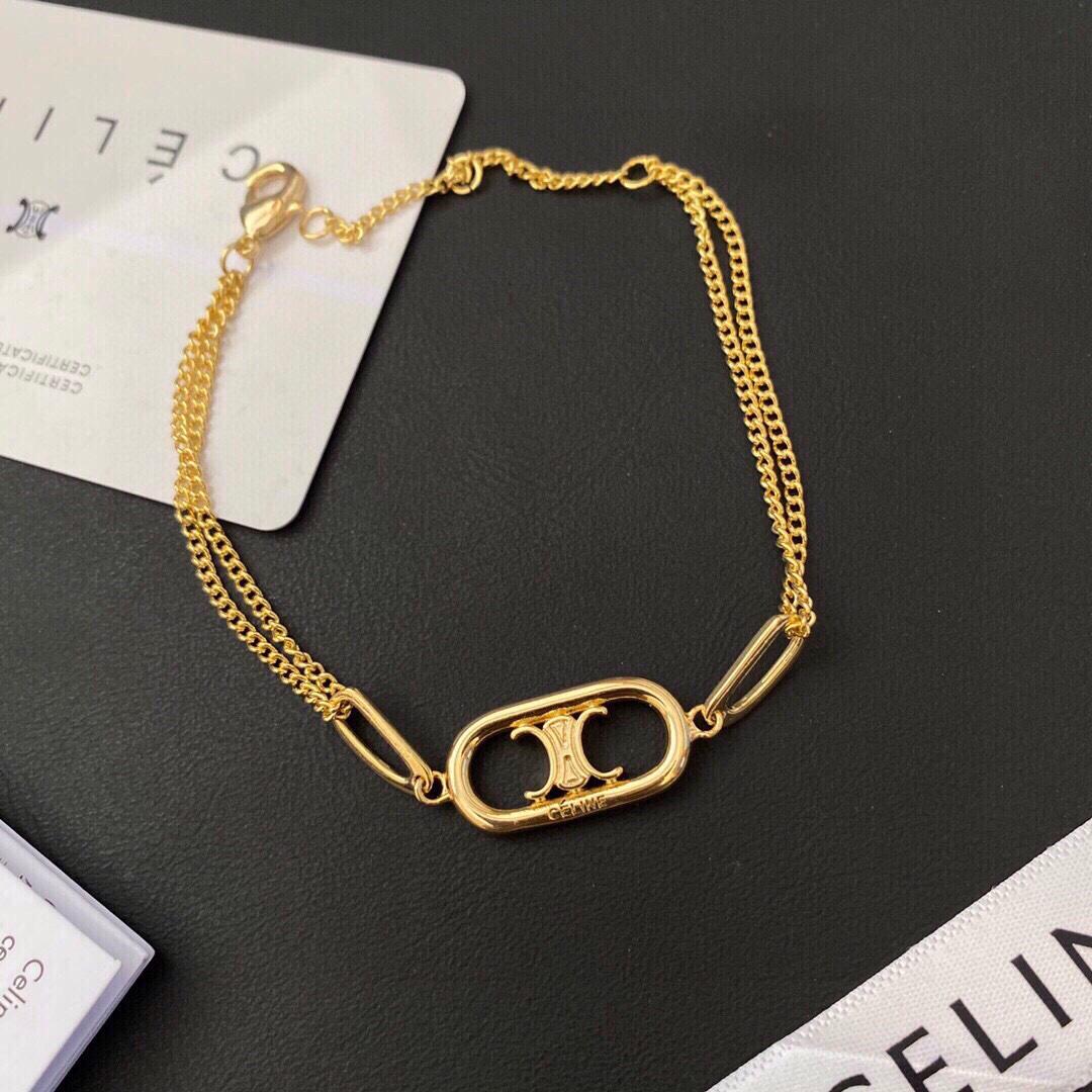 Celine Maillon Triomphe Bracelet In Brass With Gold Finish - DesignerGu