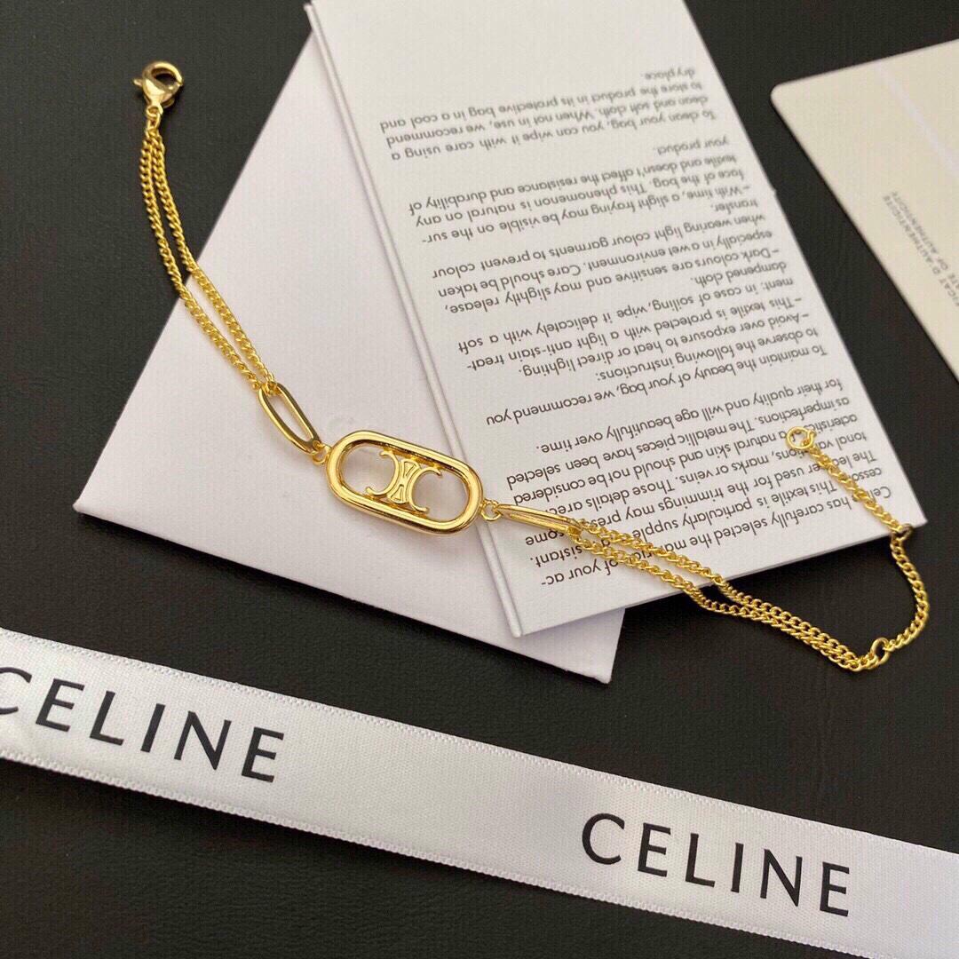 Celine Maillon Triomphe Bracelet In Brass With Gold Finish - DesignerGu