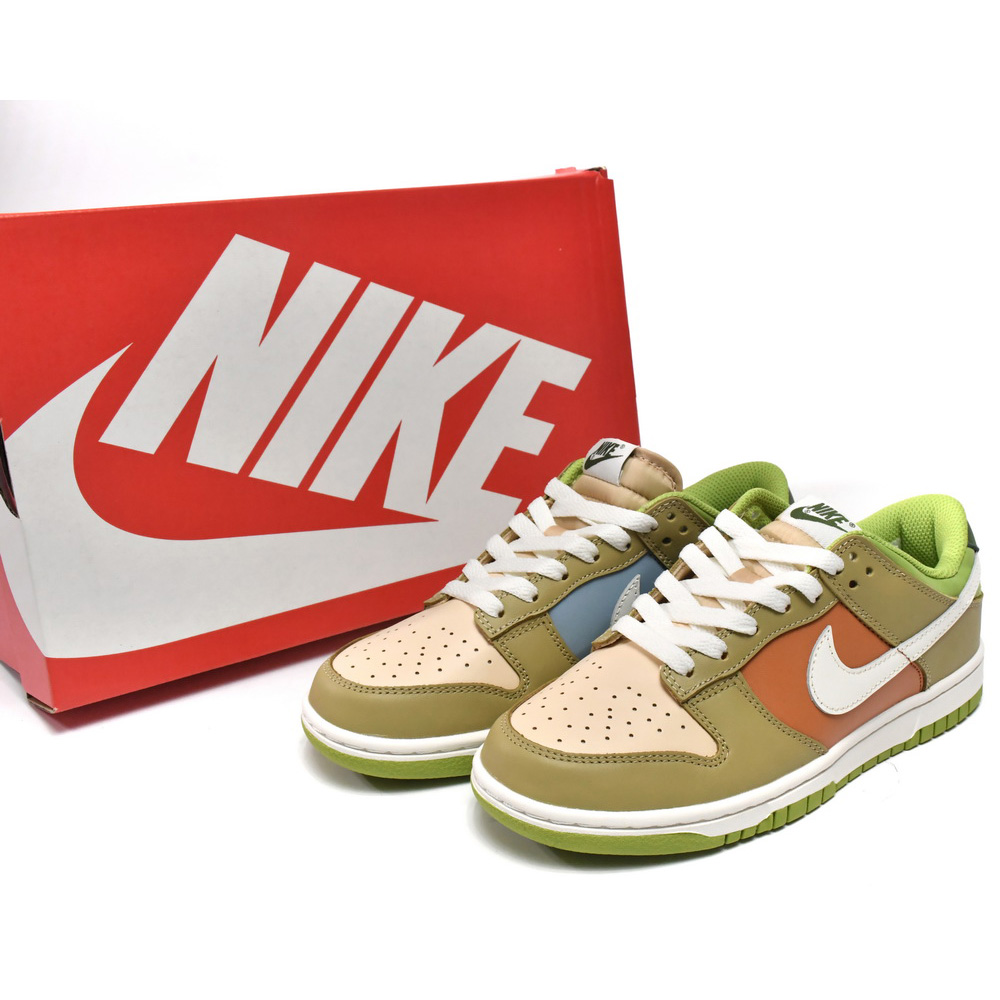  Nike Dunk Low Brown Veail Sail Vivid Green Sneaker    DV9108-711 - DesignerGu
