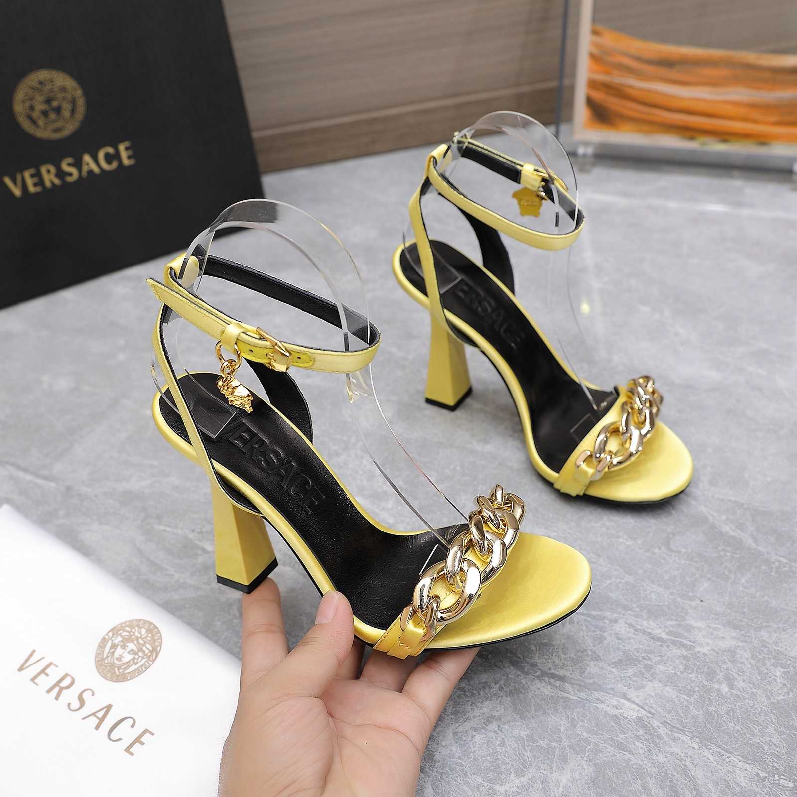 Versace Medusa Chain High Heel Sandals - DesignerGu