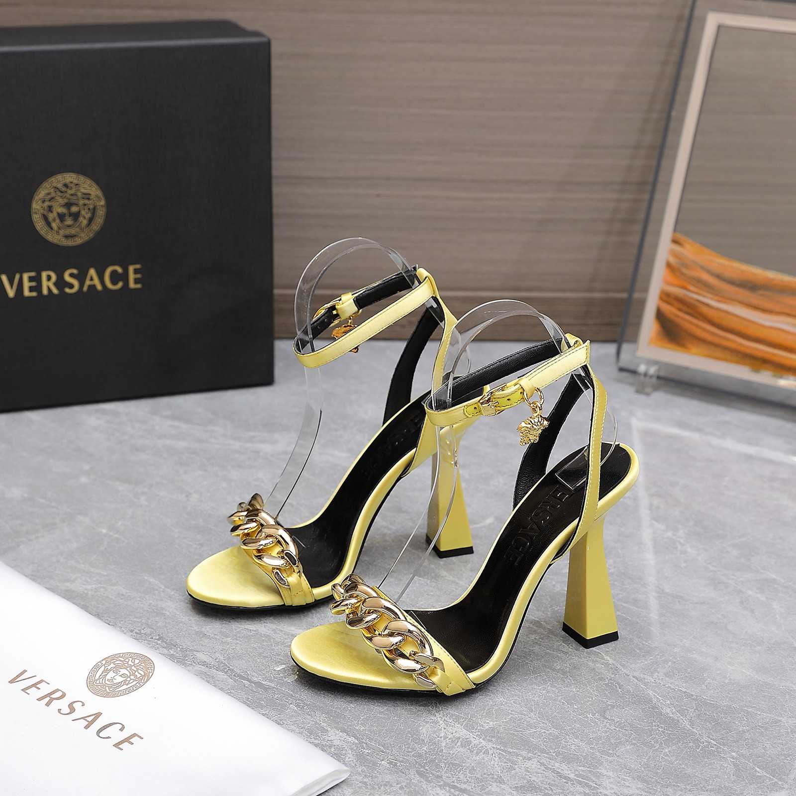 Versace Medusa Chain High Heel Sandals - DesignerGu