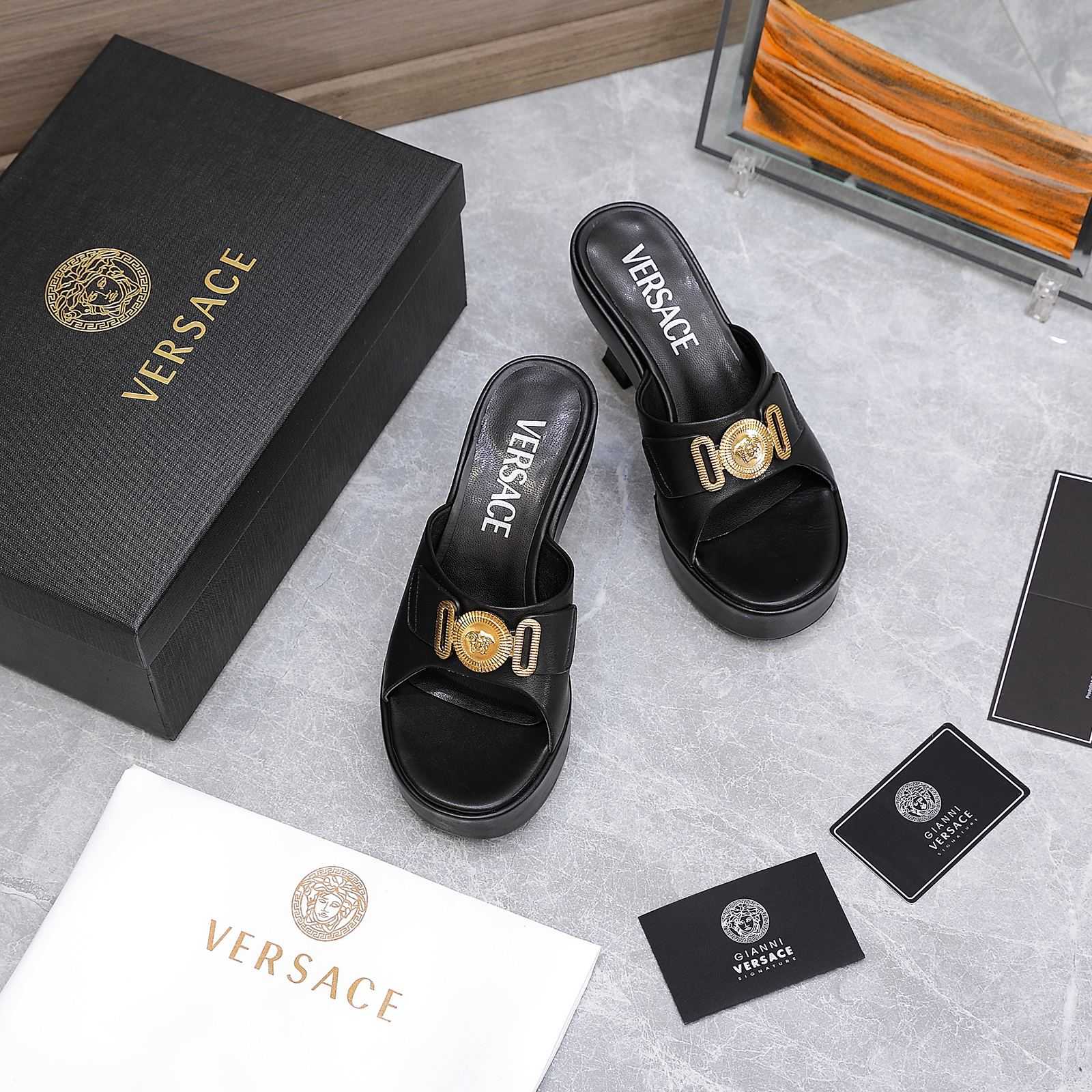 Versace Medusa Biggie Crystal Mules - DesignerGu