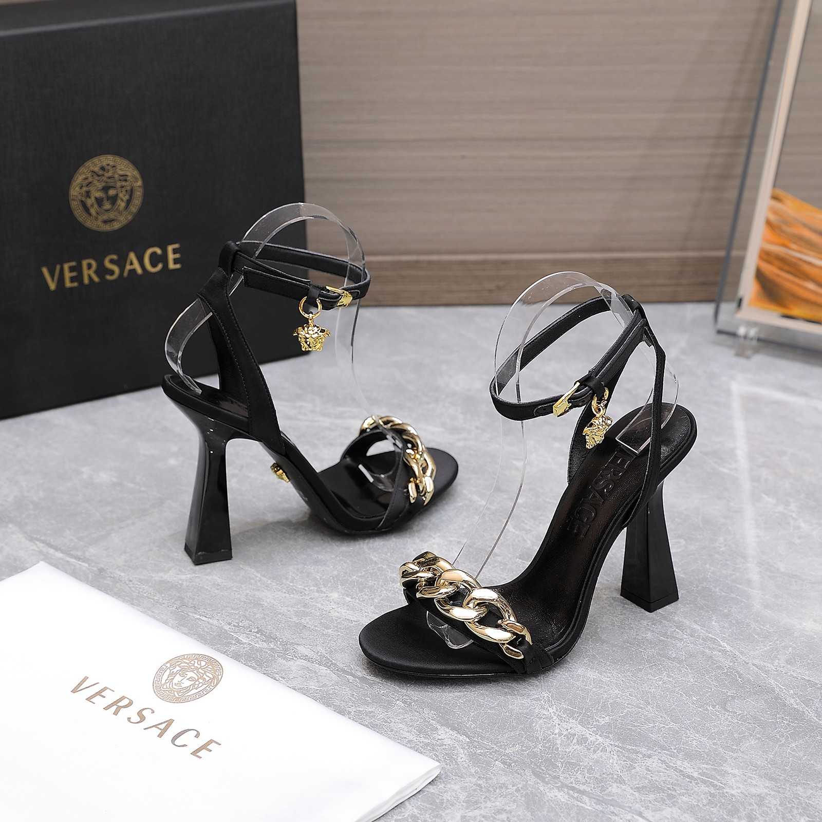 Versace Medusa Chain High Heel Sandals - DesignerGu