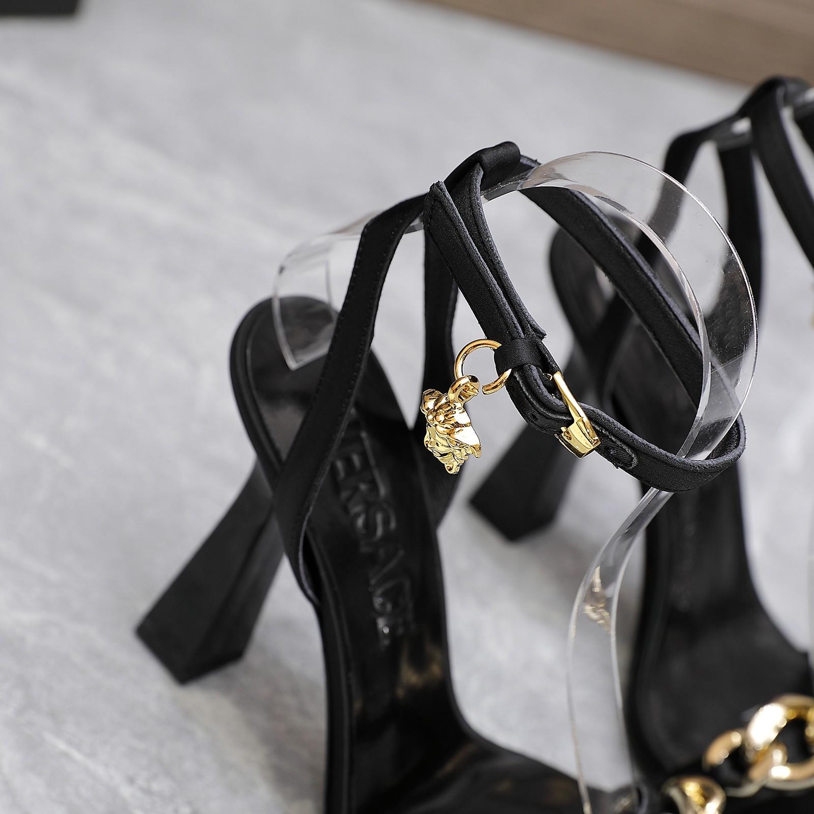 Versace Medusa Chain High Heel Sandals - DesignerGu