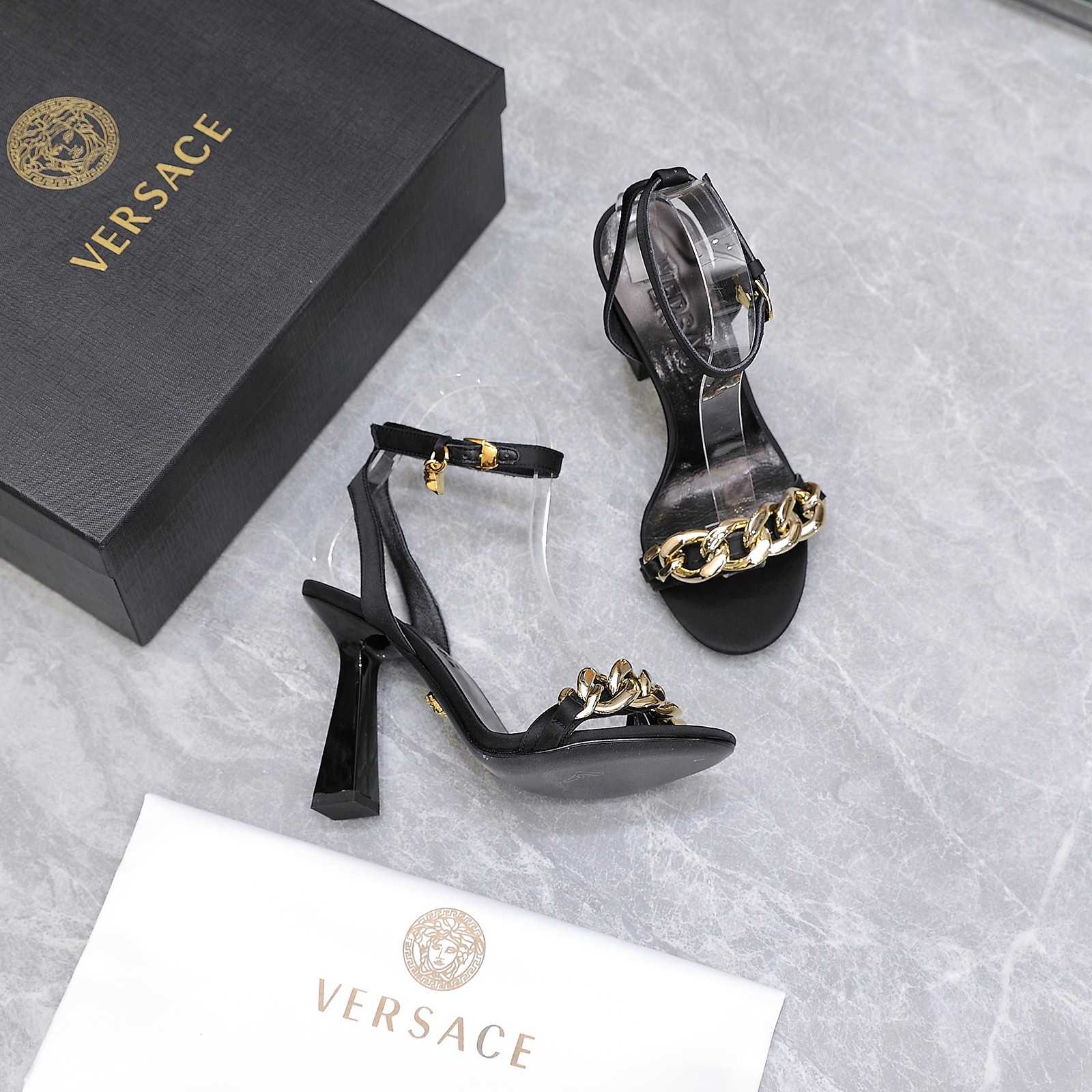 Versace Medusa Chain High Heel Sandals - DesignerGu