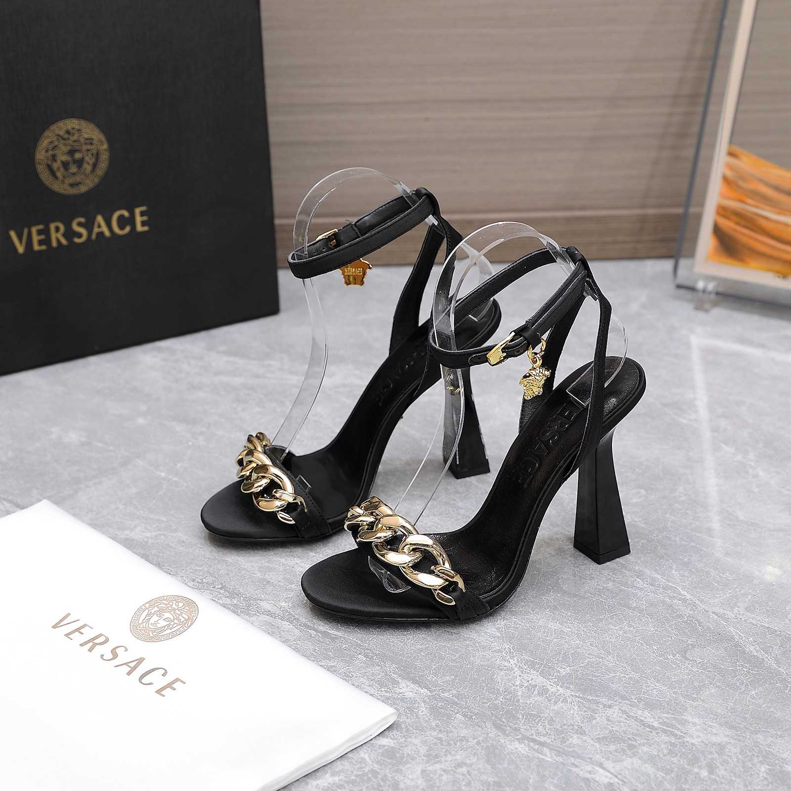 Versace Medusa Chain High Heel Sandals - DesignerGu