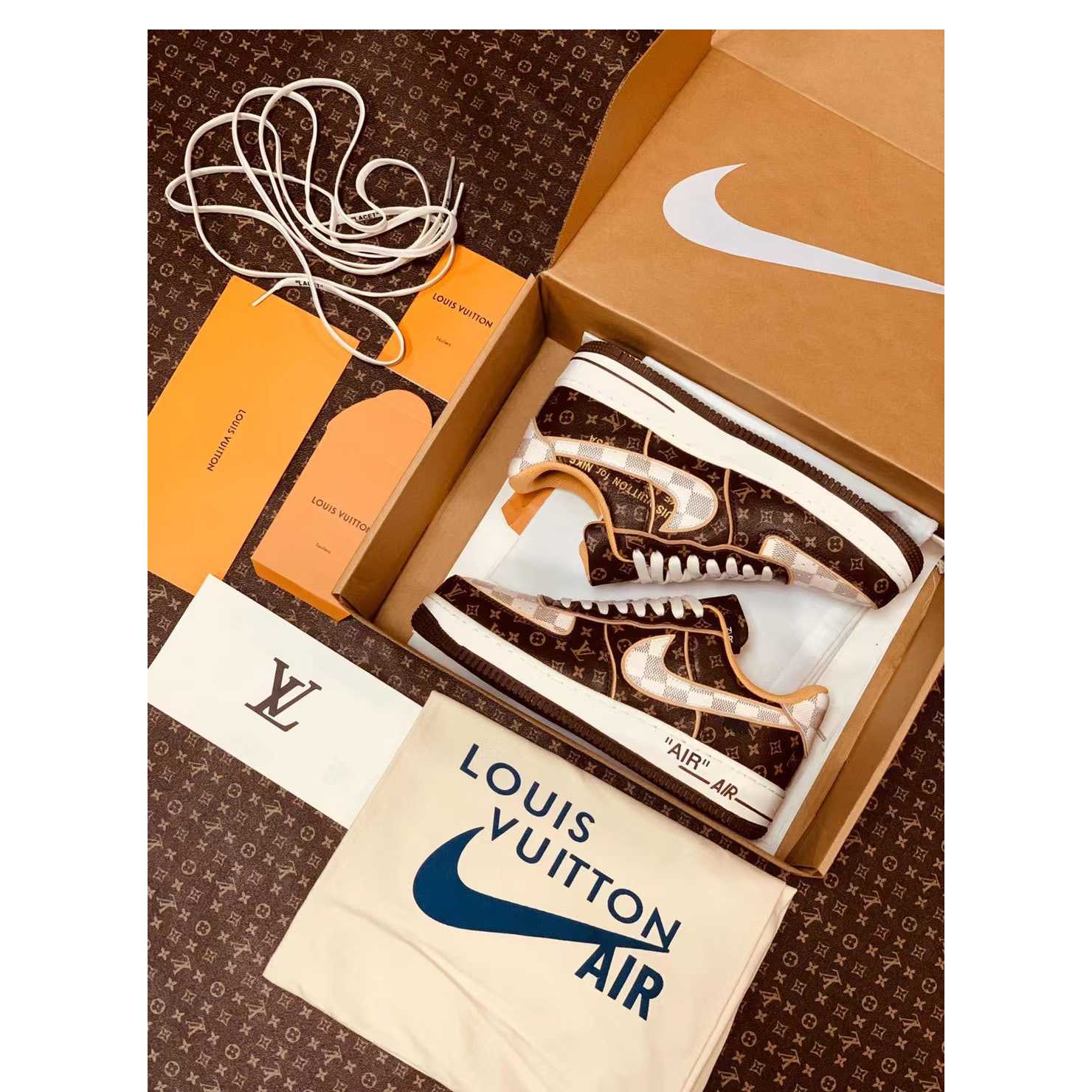 Louis Vuitton x Nike Air Force 1 Sneaker(Upon UK Size) - DesignerGu