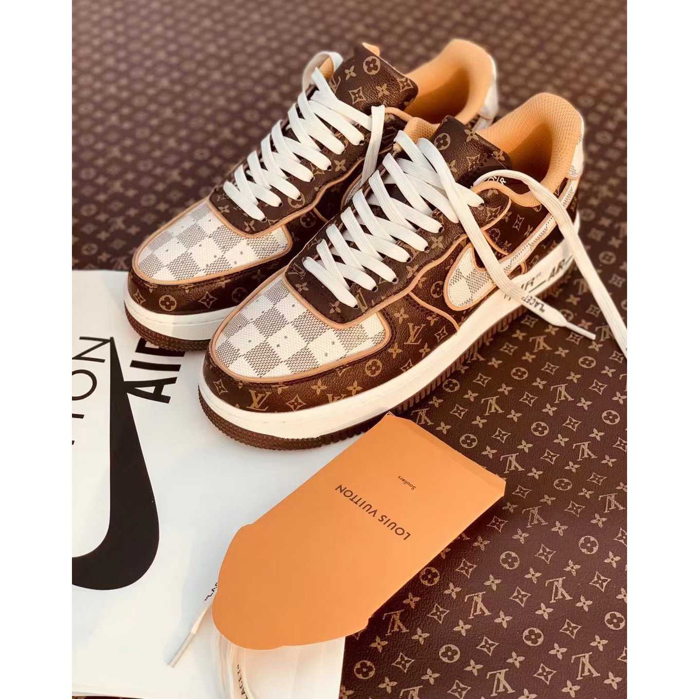 Louis Vuitton x Nike Air Force 1 Sneaker(Upon UK Size) - DesignerGu