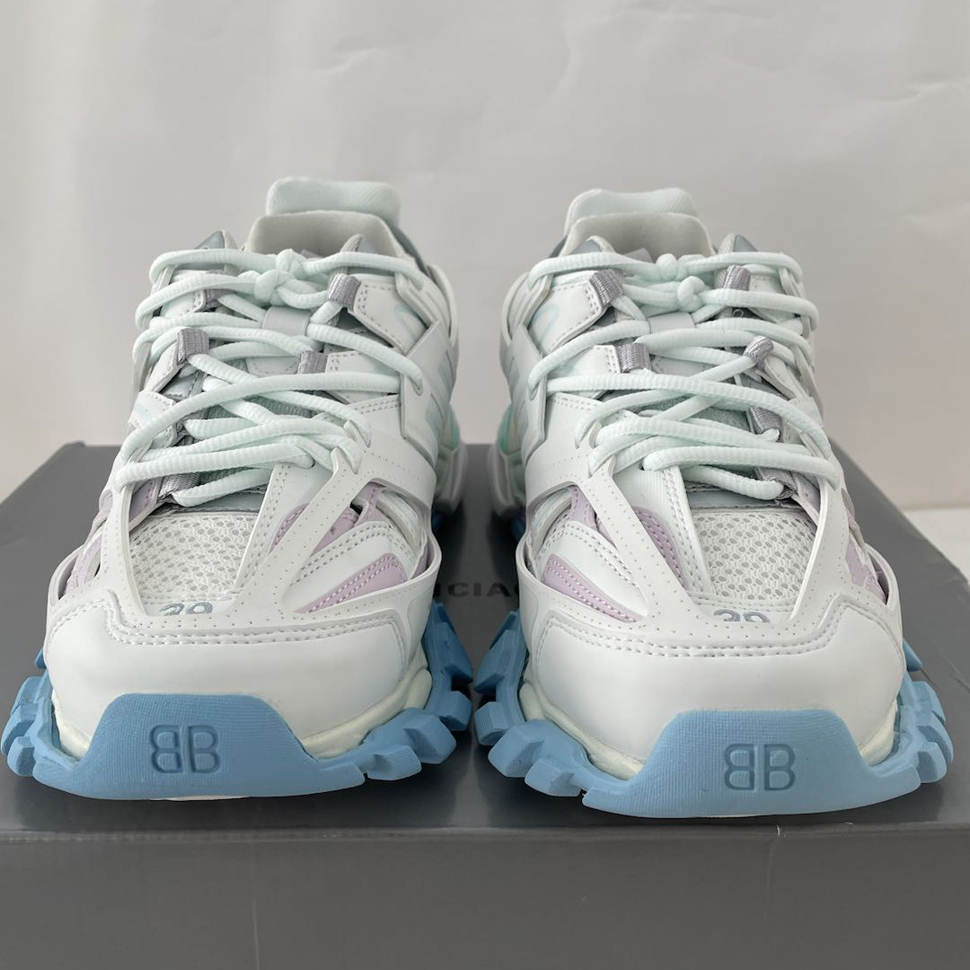 Balenciaga Track Sneaker In White And Pastel Mesh And Nylon - DesignerGu