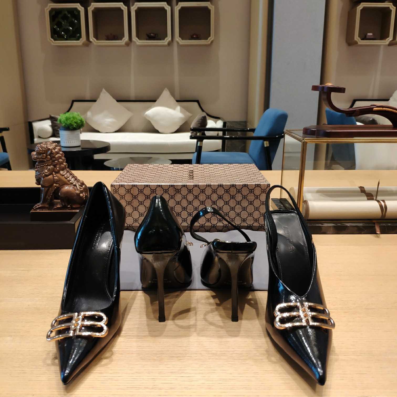 Balenciaga BB Leather Pumps - DesignerGu