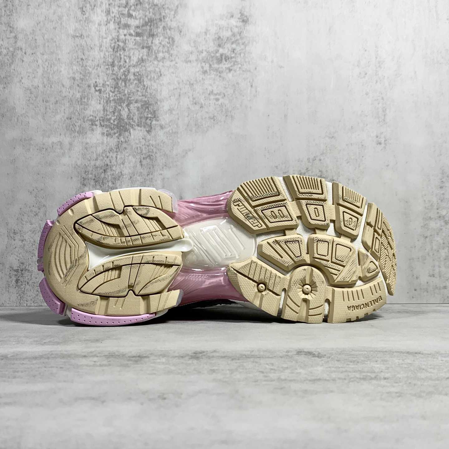 Balenciaga Runner Sneaker In White, Pink, Beige And Black Mesh And Nylon - DesignerGu