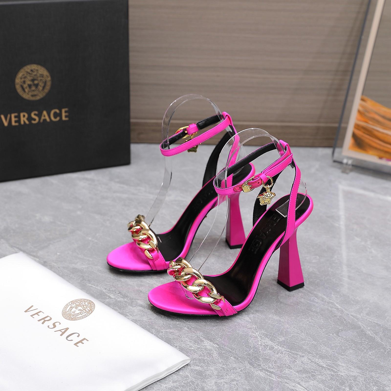 Versace Medusa Chain High Heel Sandals - DesignerGu