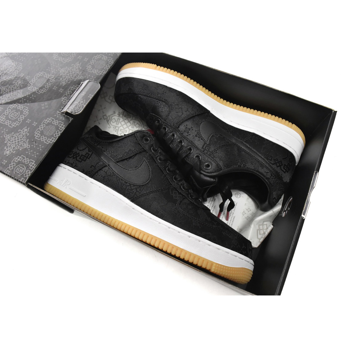 Nike Air Force 1 Low Fragment Design x Clot Black Silk Sneaker     CZ3986-001 - DesignerGu