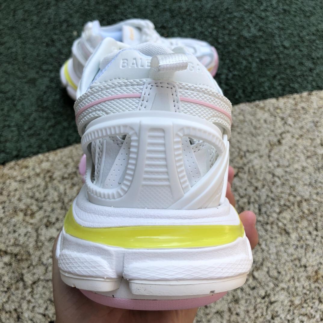 Balenciaga Track.2 Sneaker In White, Light Yellow, Light Pink And Light Blue Mesh And Nylon - DesignerGu