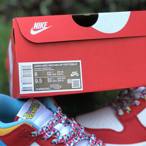 LeBron James x Nike Dunk Low “Fruity Pebbles” Sneaker     DH8009-600  - DesignerGu