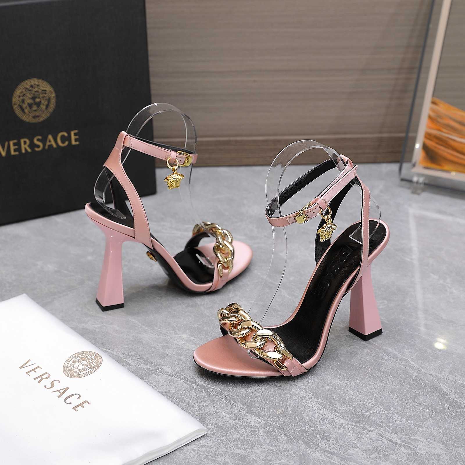 Versace Medusa Chain High Heel Sandals - DesignerGu