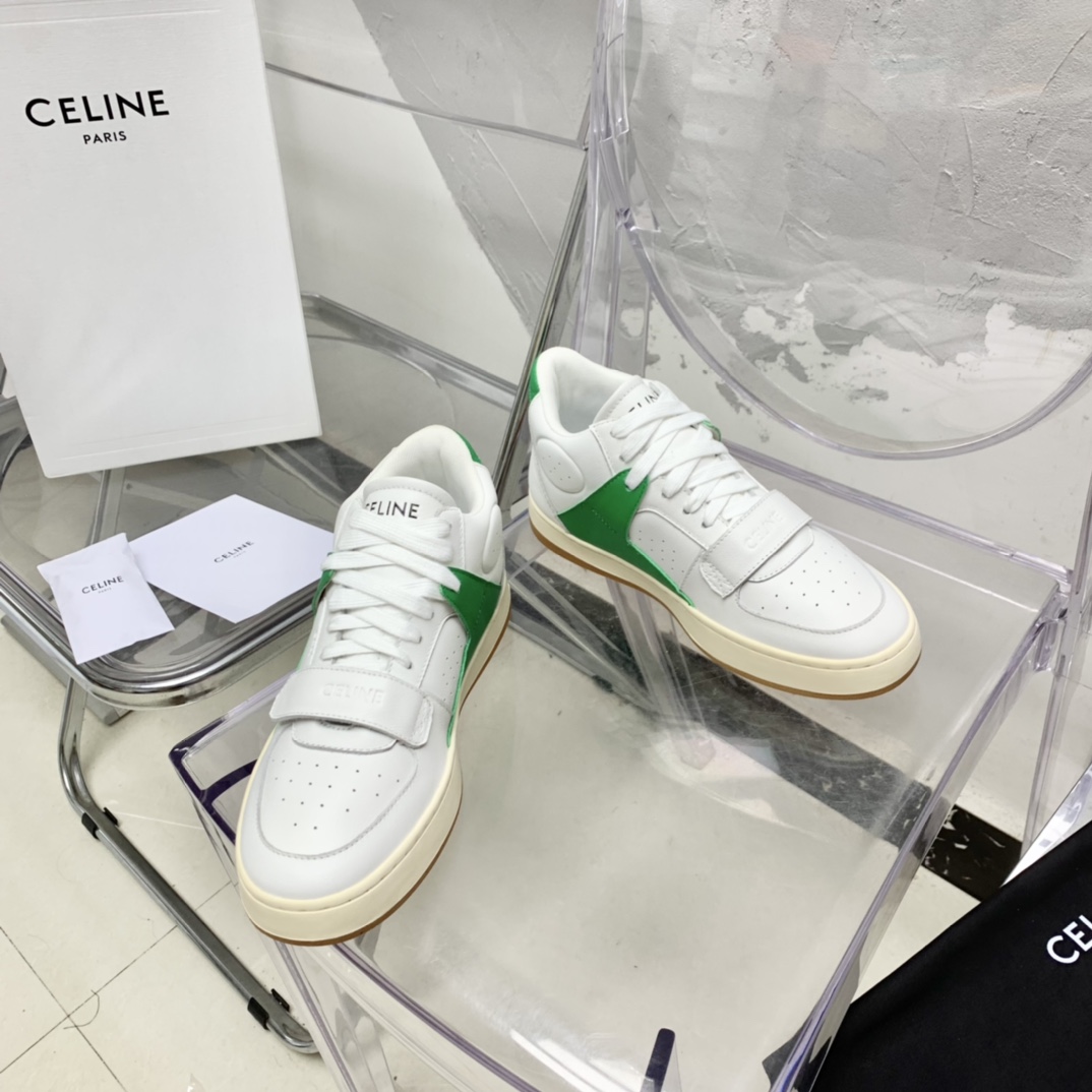 Celine CT-02 Mid Sneaker With Velcro In Calfskin - DesignerGu