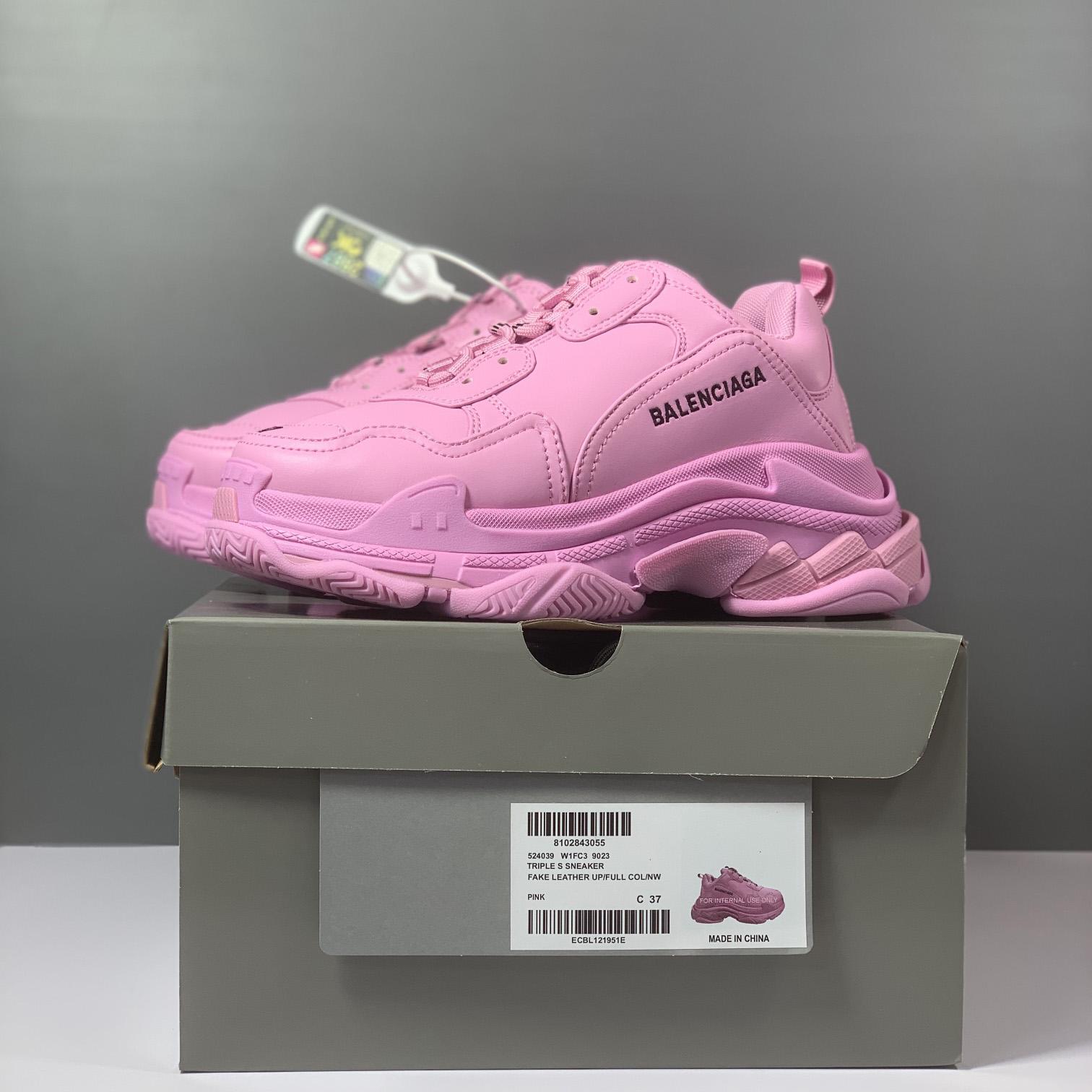 Balenciaga Triple S Sneaker In Pink Technical Material - DesignerGu