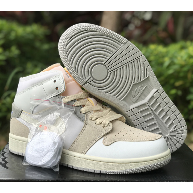 Air Jordan 1 Mid "White And Phantom" Sneaker   DM9652-100 - DesignerGu