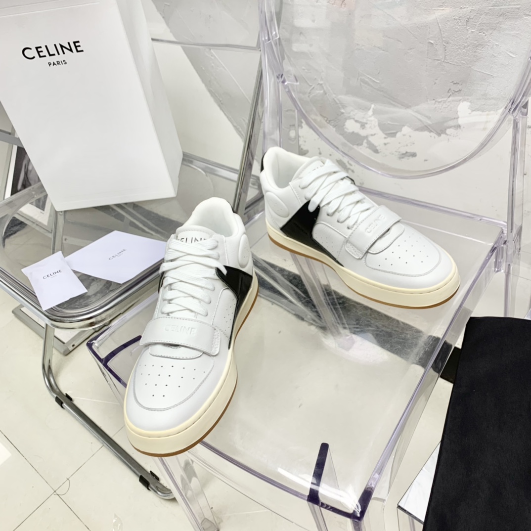 Celine CT-02 Mid Sneaker With Velcro In Calfskin - DesignerGu