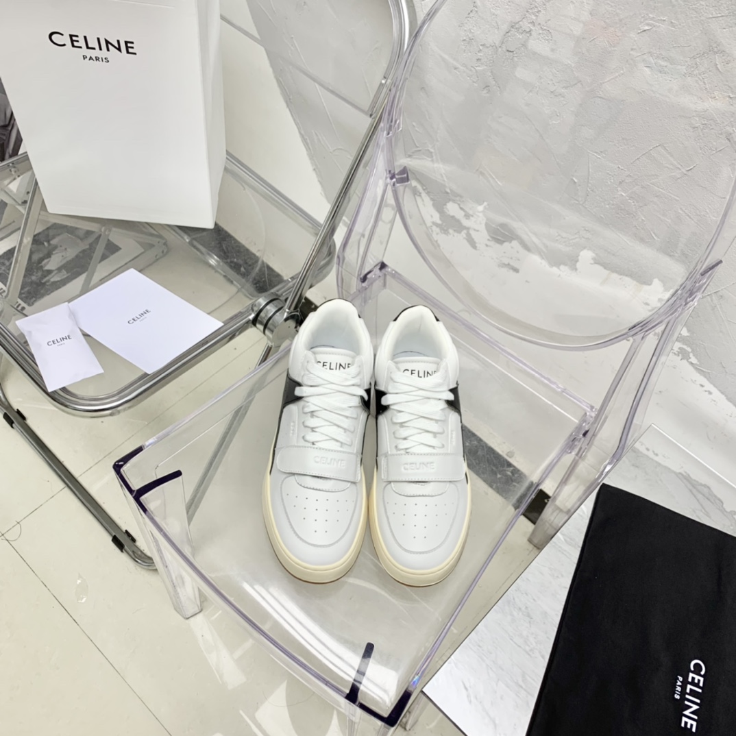 Celine CT-02 Mid Sneaker With Velcro In Calfskin - DesignerGu