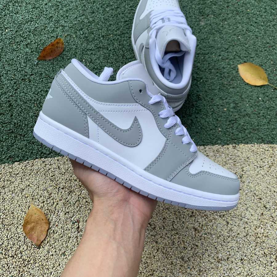 Air Jordan 1 Low White Wolf Grey Sneaker    DC0774-105 - DesignerGu