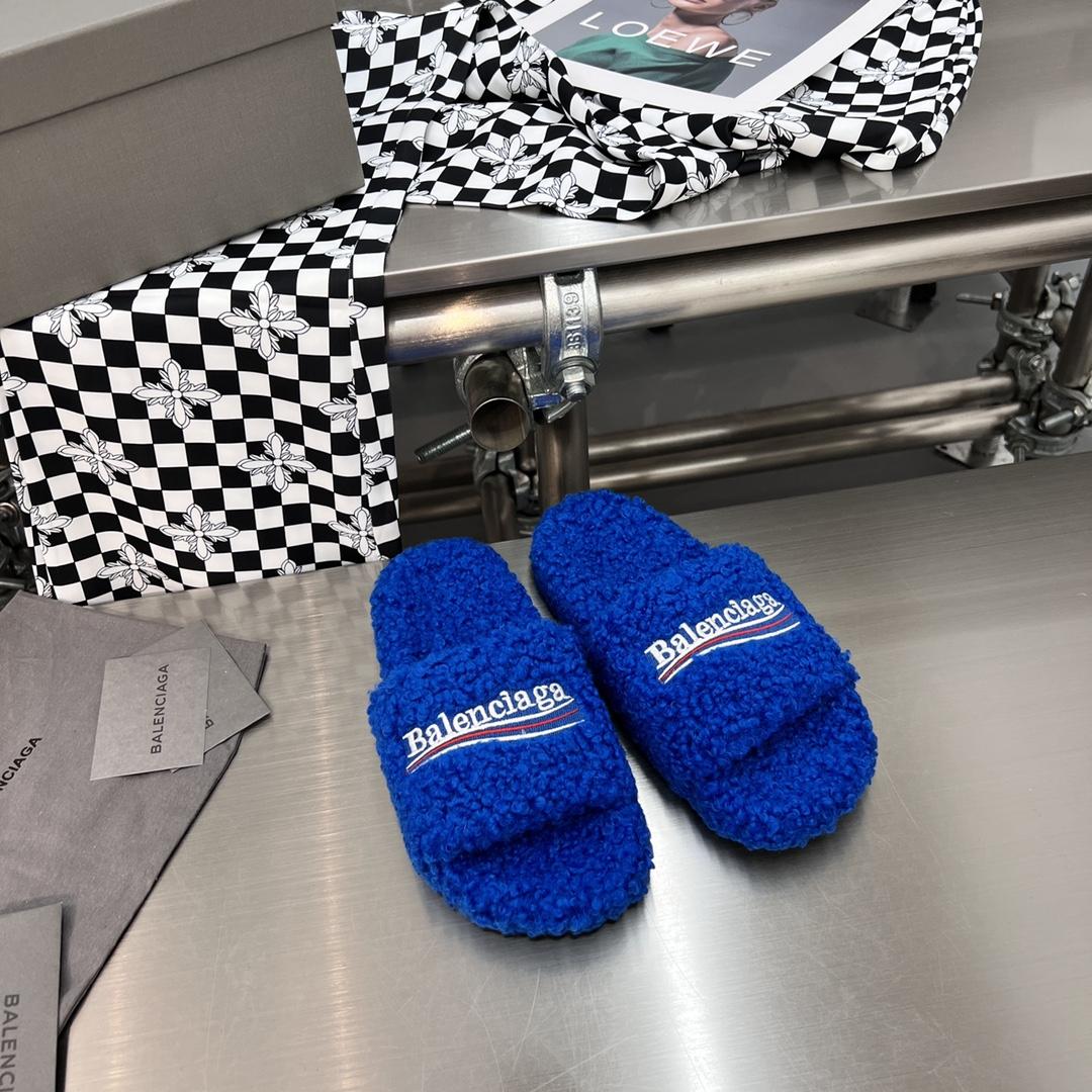 Balenciaga Furry Slide Sandal - DesignerGu