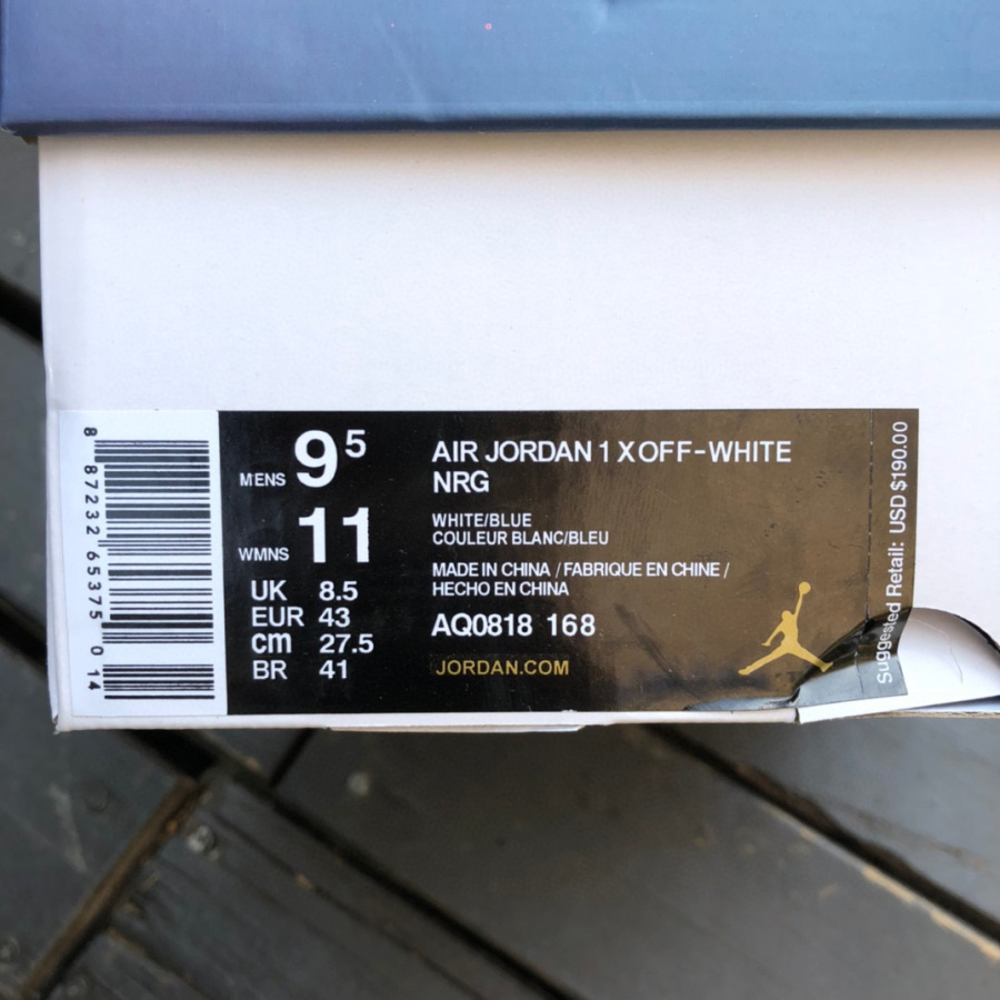 Off-White x Air Jordan 1 OW High Sneaker   50818-168 - DesignerGu