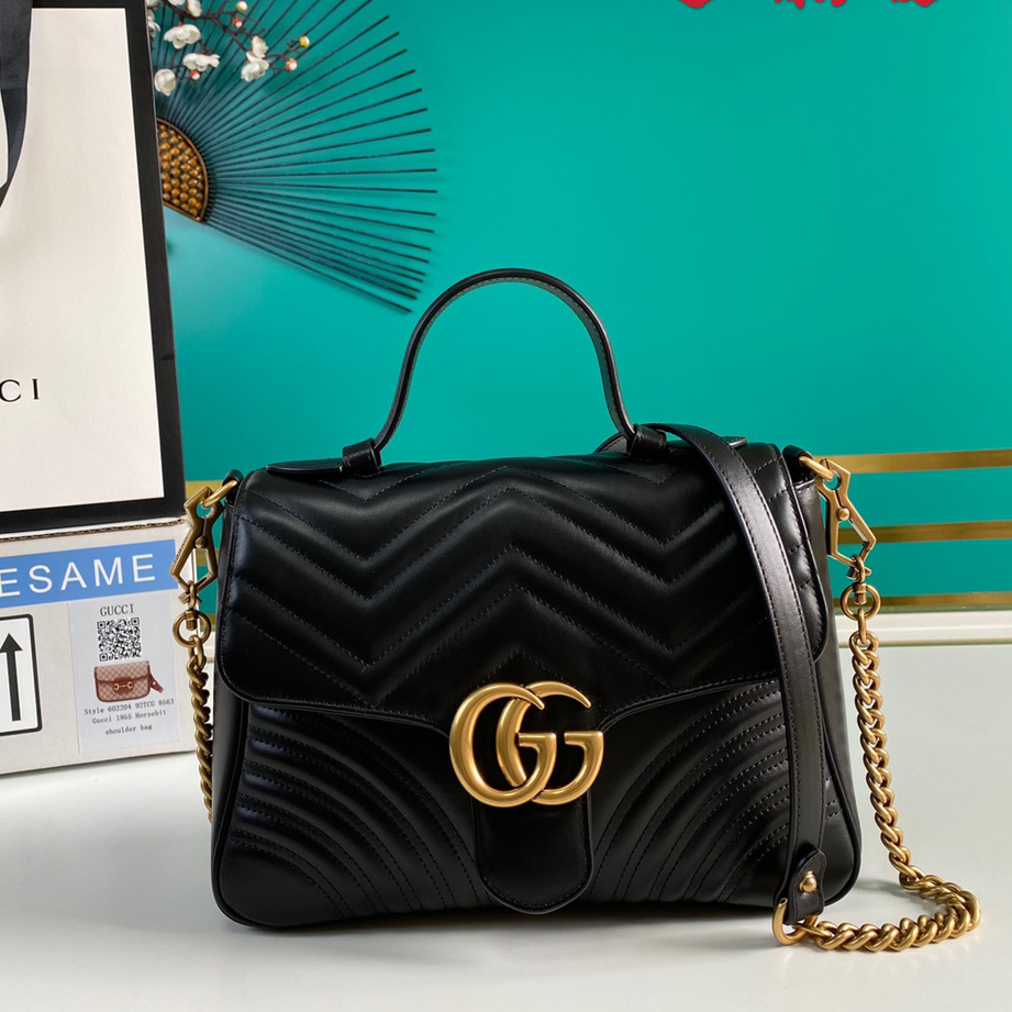 Gucci GG Marmont Small Top Handle Bag(27-19-10.5cm) - DesignerGu